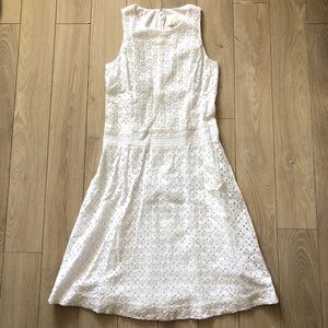 J. Crew Eyelet Lace Midi Dress in White Size 4